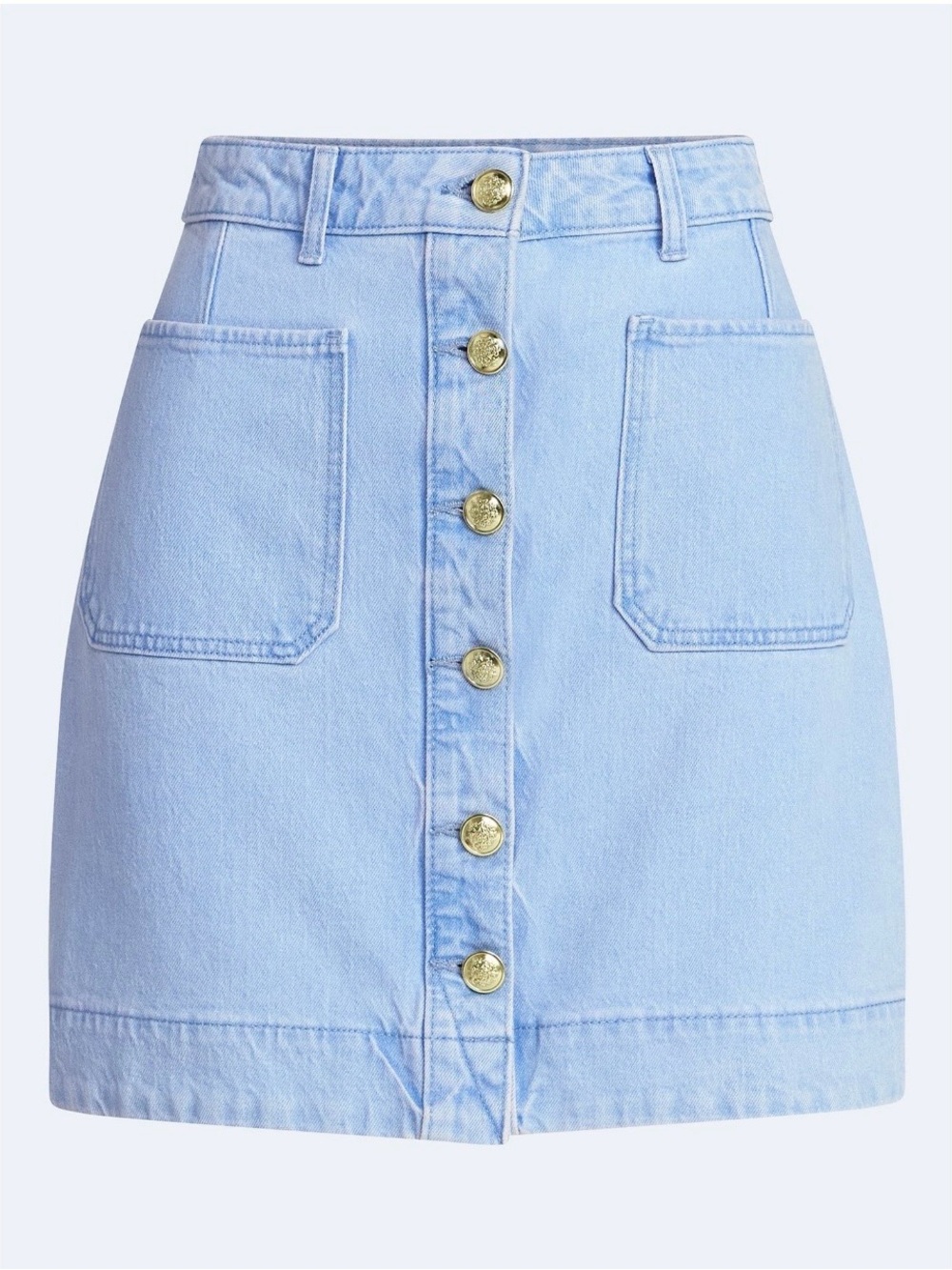 Free Assembly Women's Button Front Denim Mini Skirt - Picture 1 of 5